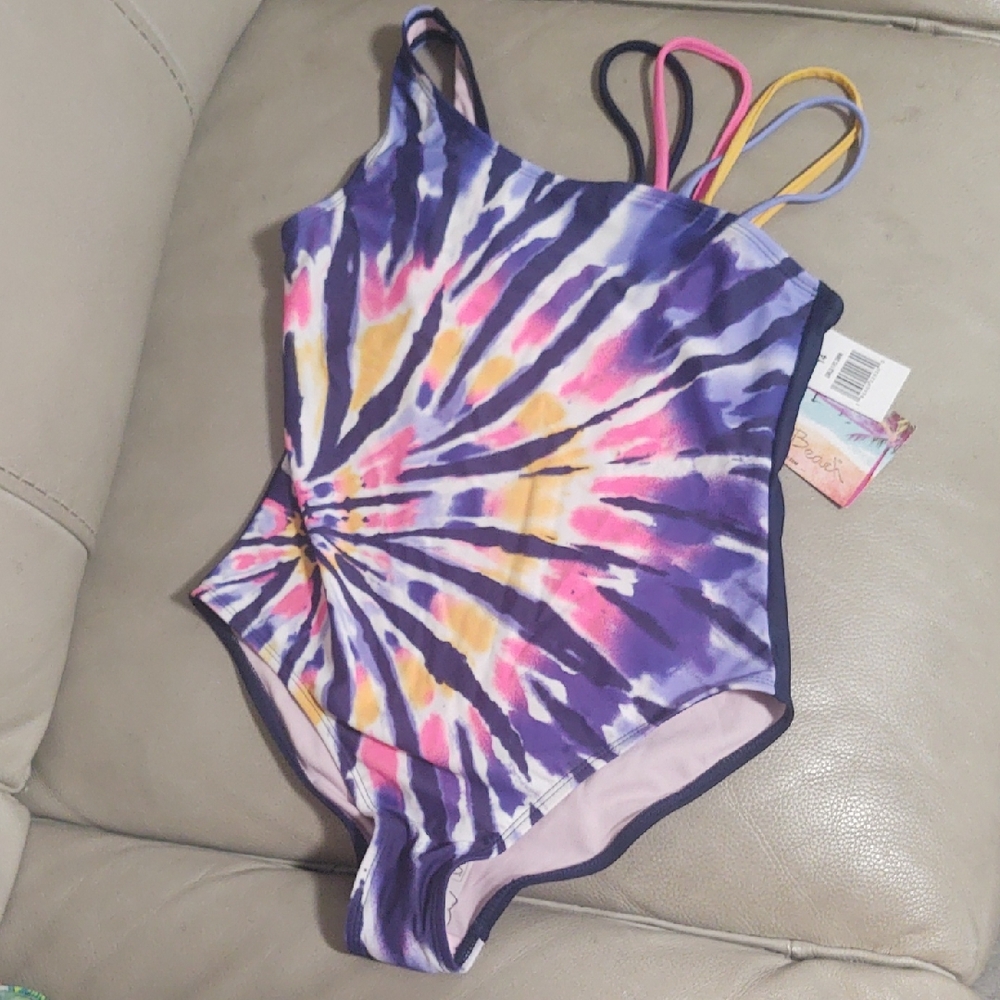 Girl's Colorful Tie-Dye   One Piece Swimsuit NWT